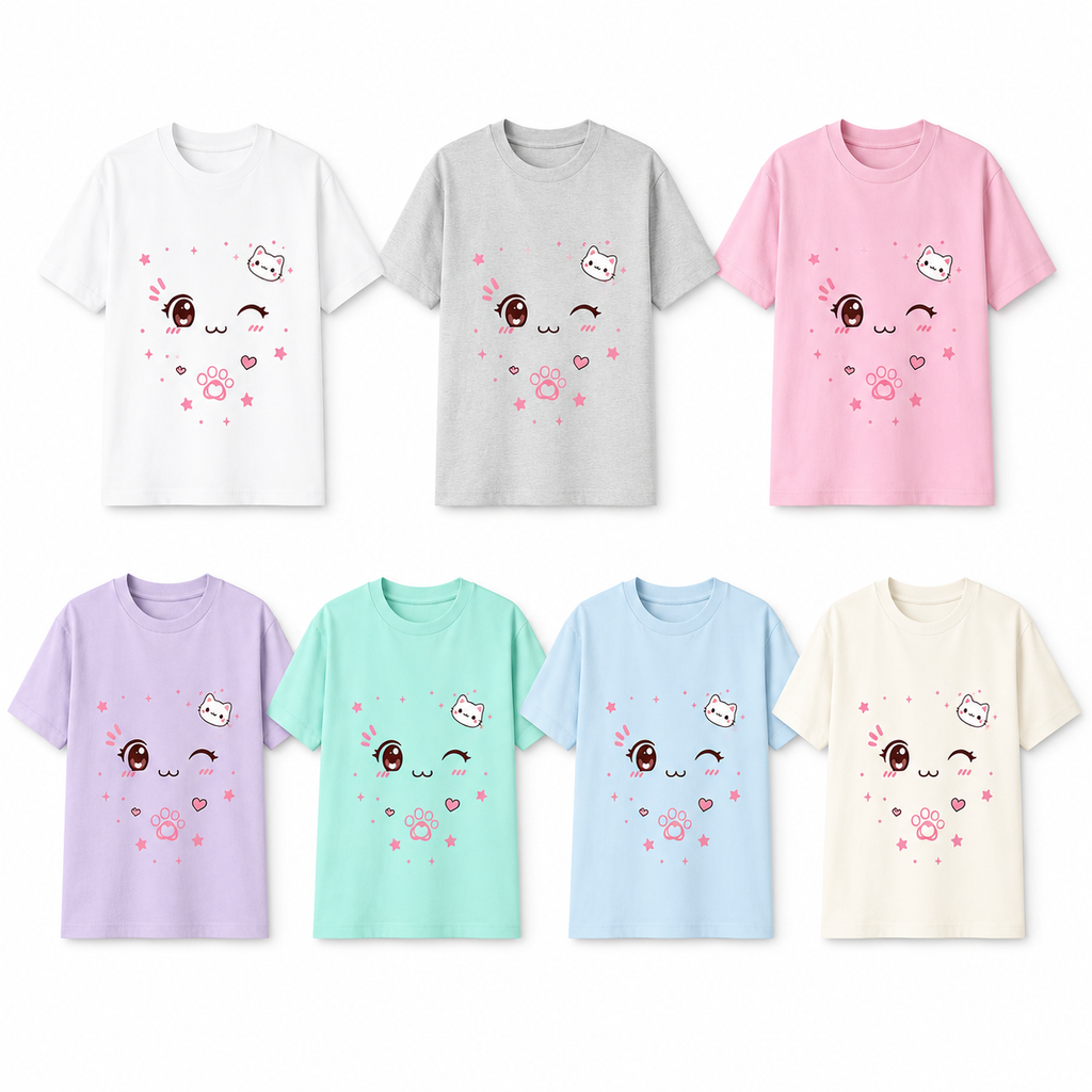 Kawaii Cat Aesthetic T-Shirts | Unisex Oversized T-Shirt