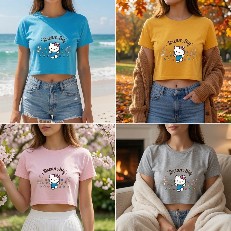 Dream Big Collection – Cute Kawaii | Female Crop Top