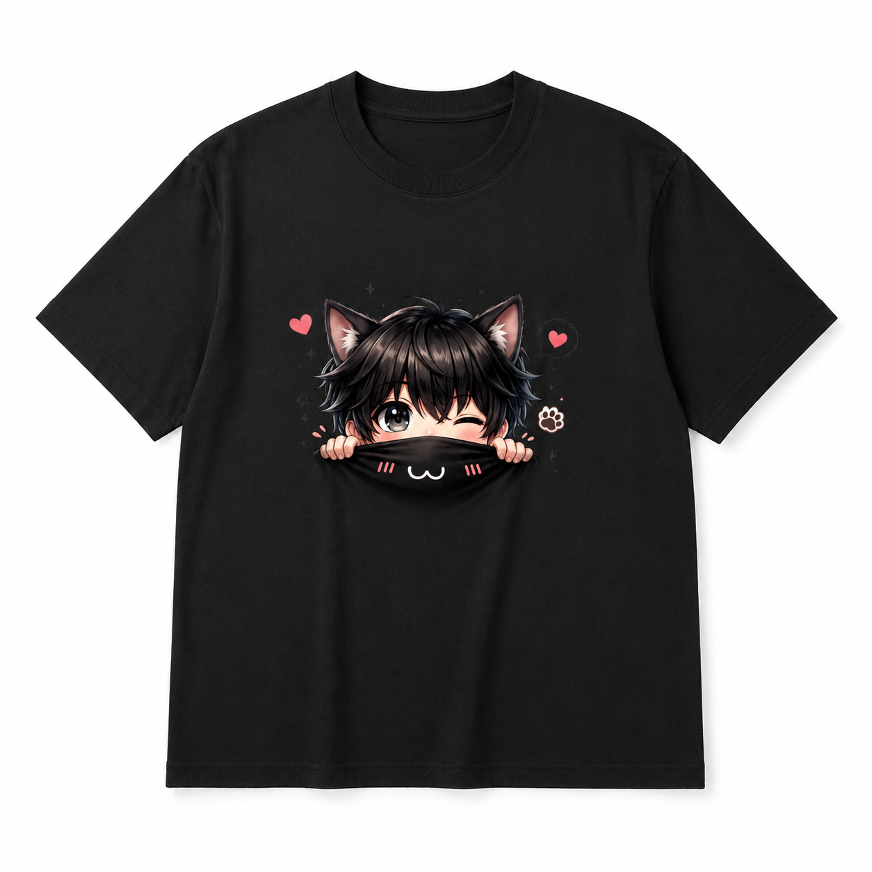 Kawaii Shadow Cat | Unisex Oversized T-Shirt