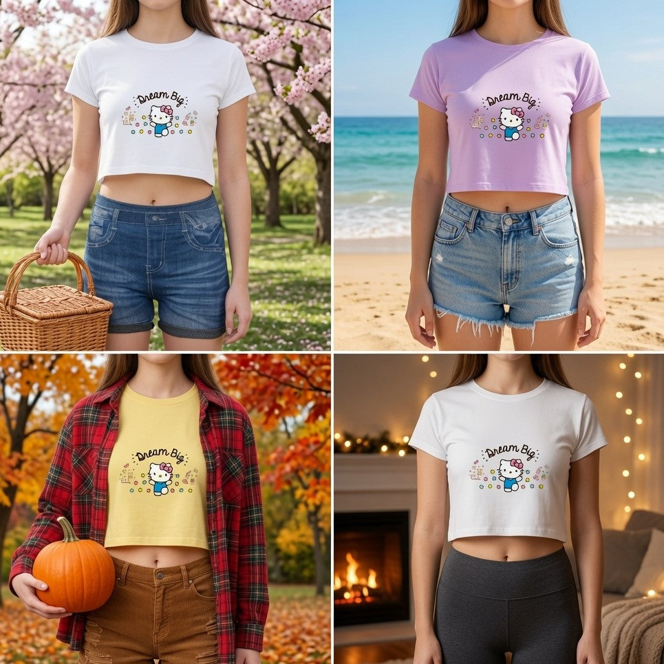 Dream Big Collection – Cute Kawaii | Female Crop Top