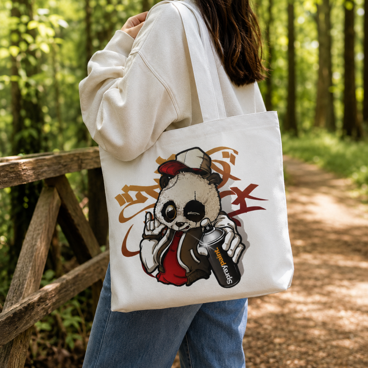 Panda Artist | Unisex Large Tote Bags