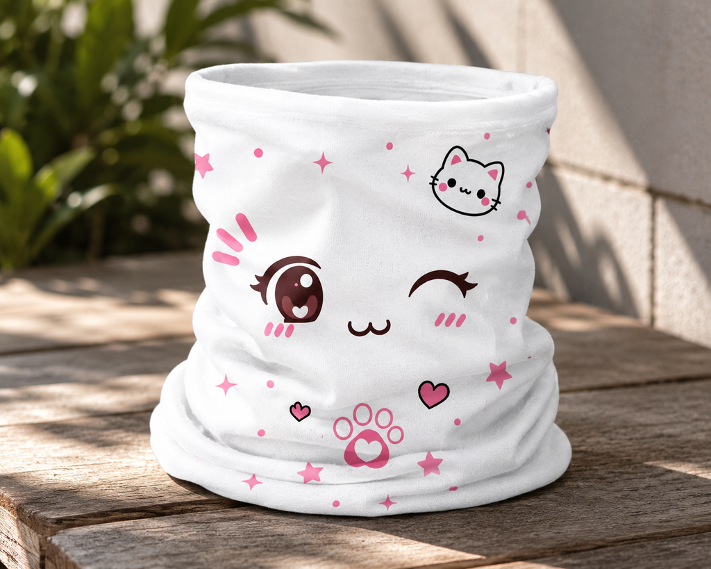 Kawaii Anime Cat Face Bandana | Couple Bandana