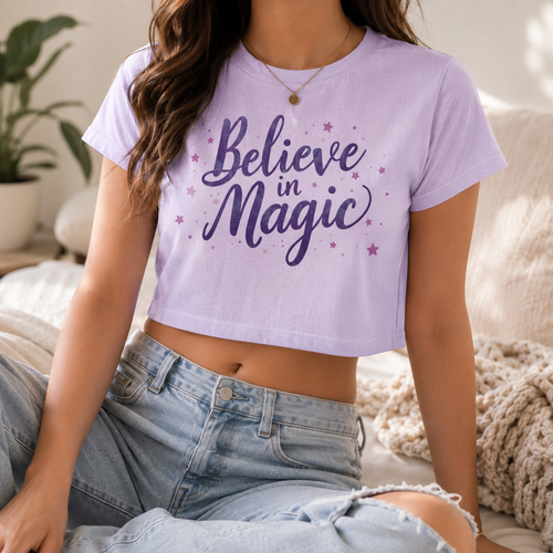 Believe in Magic – Minimal Aesthetic | Female AOP Crop Top