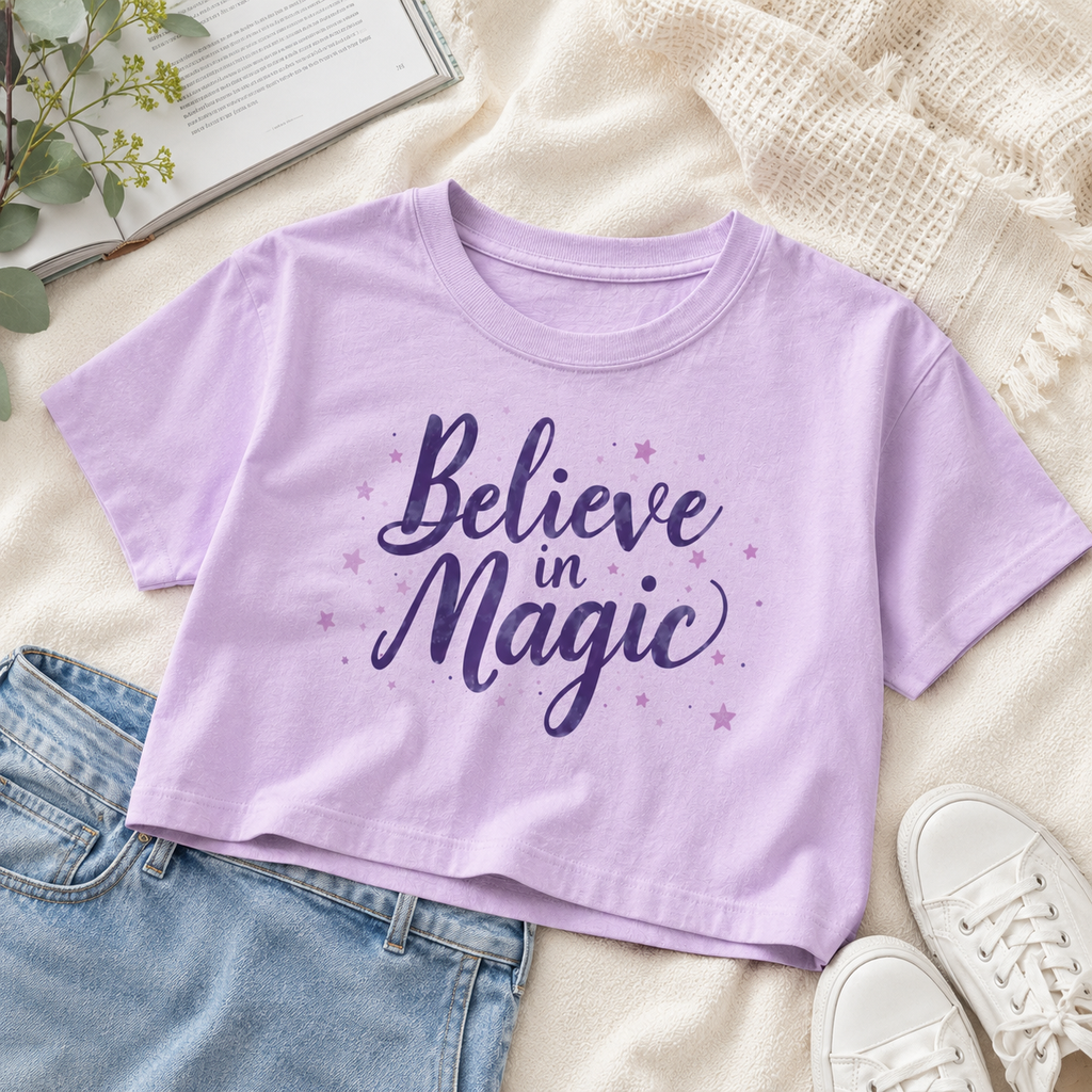 Believe in Magic – Minimal Aesthetic | Female AOP Crop Top
