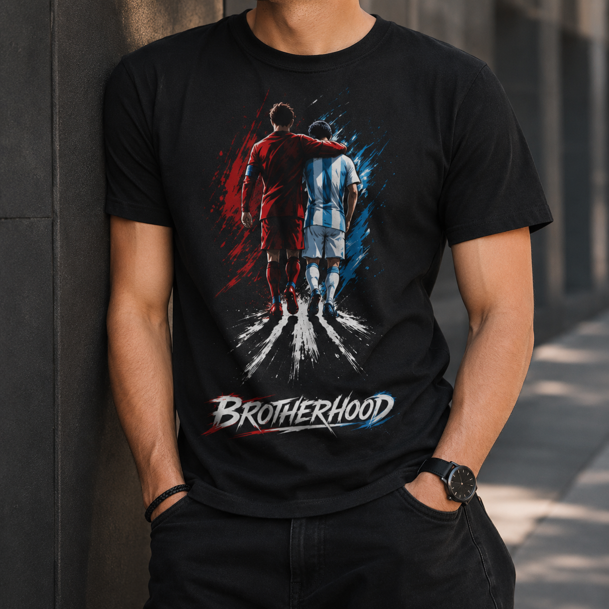Brotherhood Beyond Rivalry – Premium Football | Unisex AOP T-Shirt