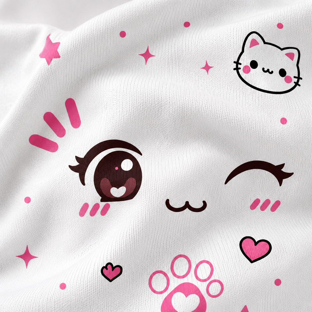 Kawaii Anime Cat Face Bandana | Couple Bandana