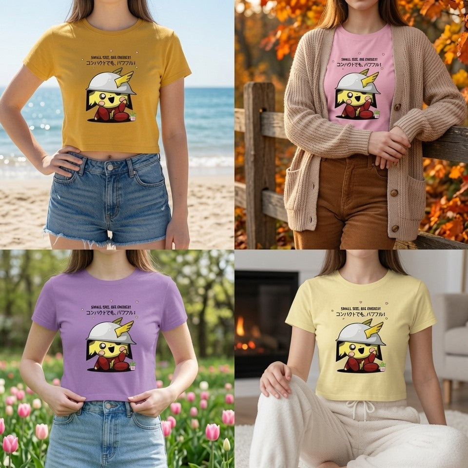Small Size, Big Energy! – Cute Kawaii | Female Crop Top