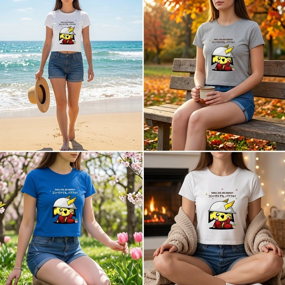 Small Size, Big Energy! – Cute Kawaii | Female Crop Top