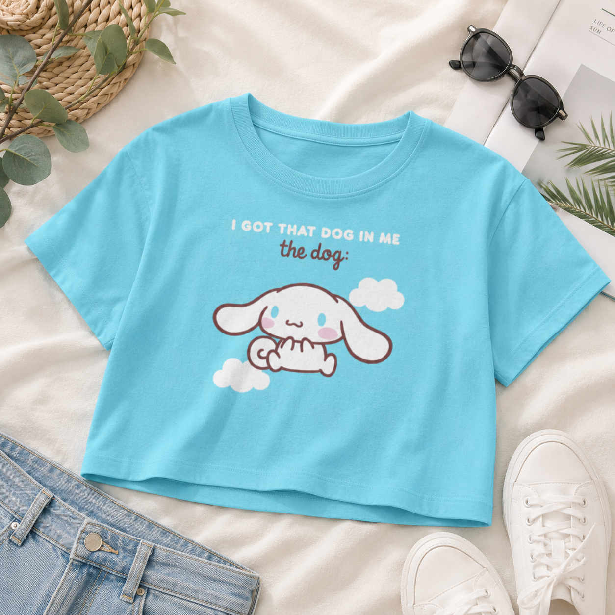 I Got That Dog in Me – Cute Kawaii | Female AOP Crop Top