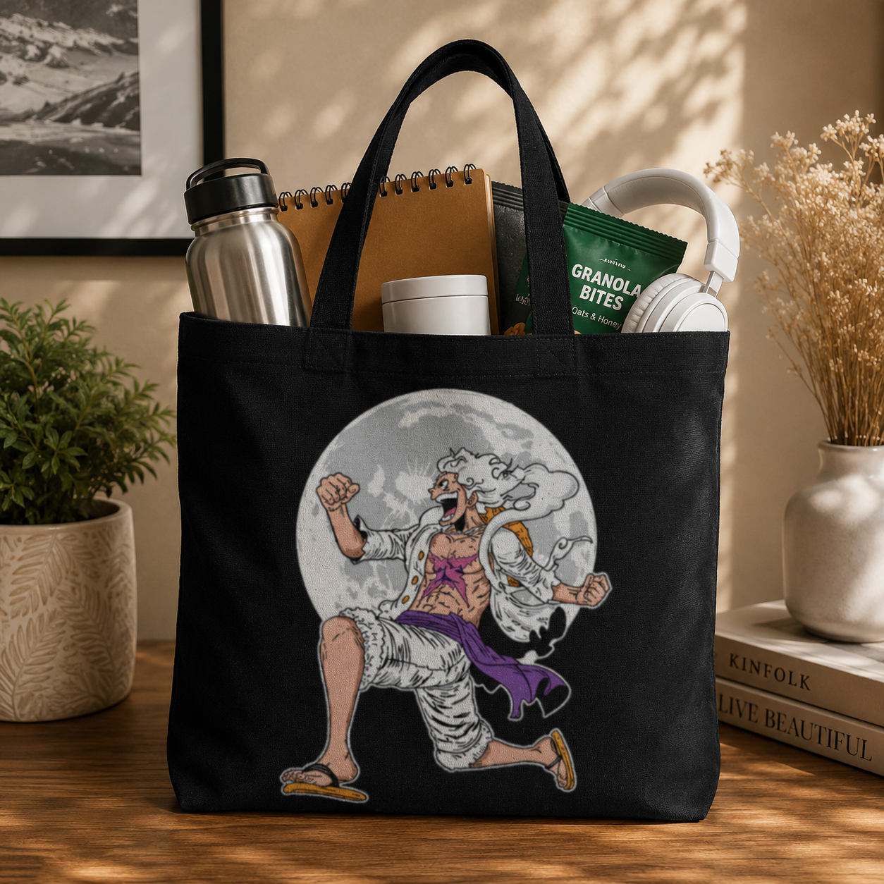 Sun God Nika | Unisex Large Tote Bags