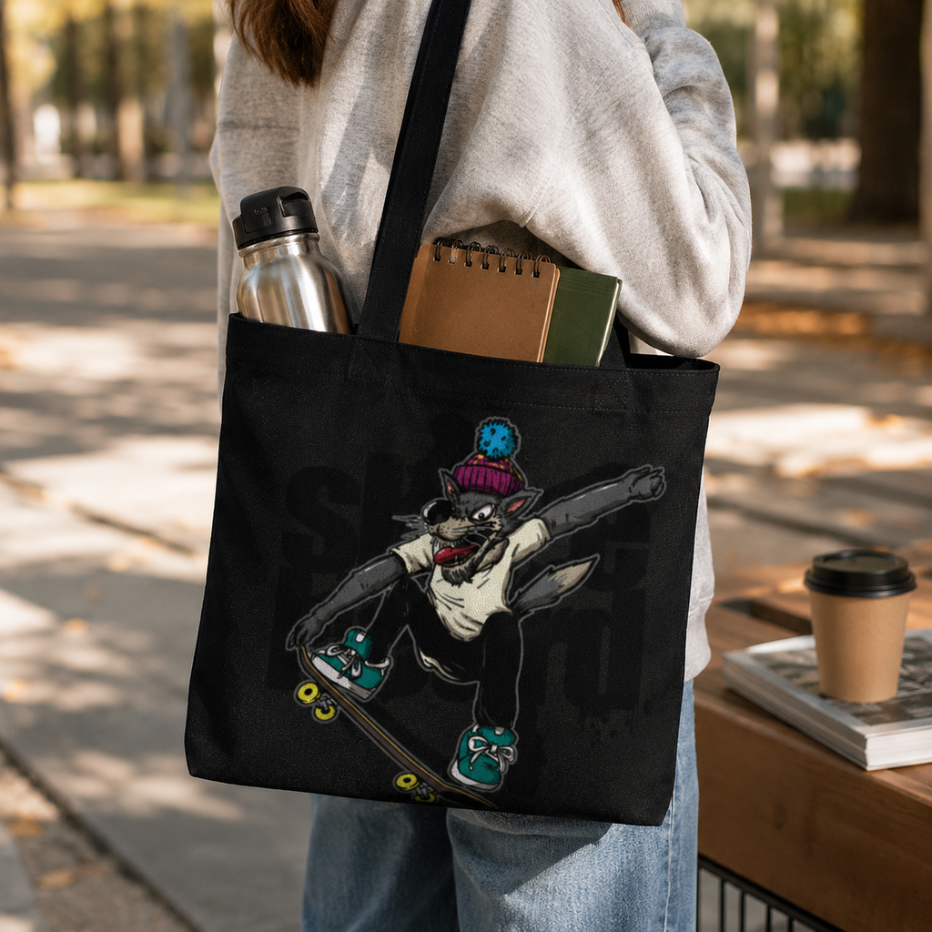 Skater Wolf | Unisex Large Tote Bags