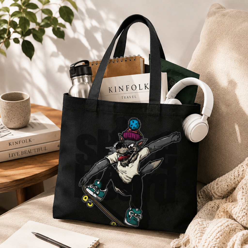 Skater Wolf | Unisex Large Tote Bags