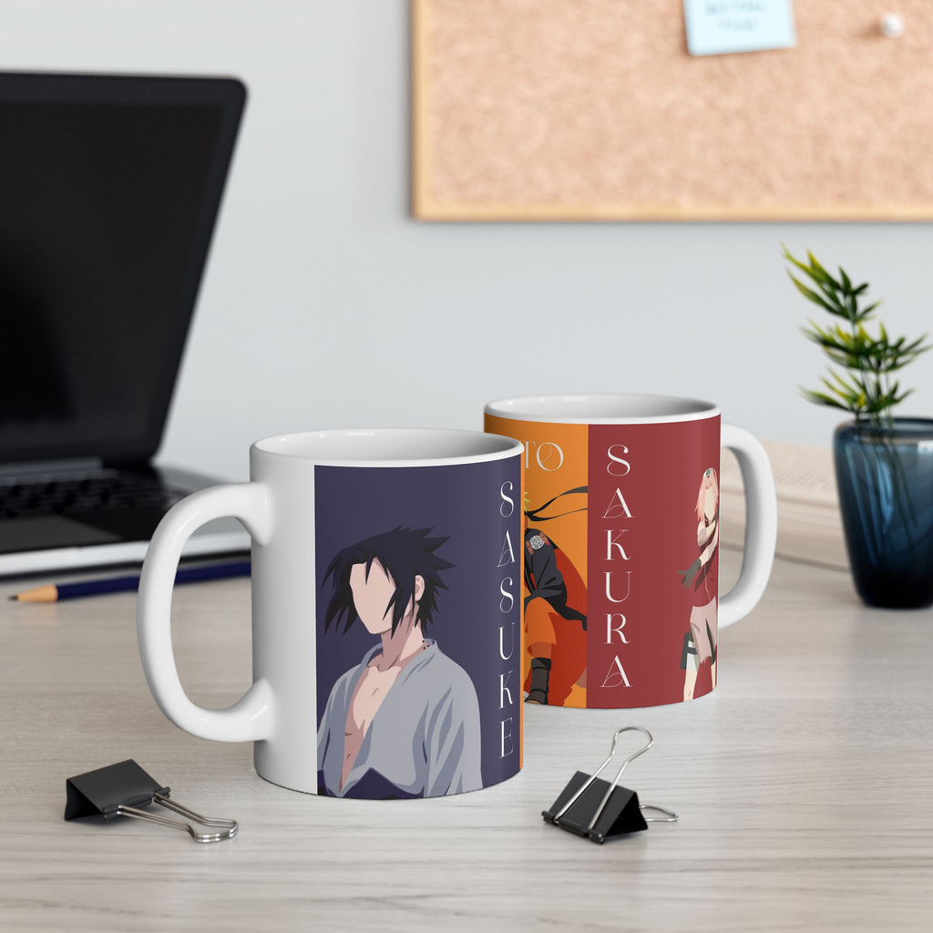 Minimal Naruto Characters Design Mug | Minimal Anime Mug