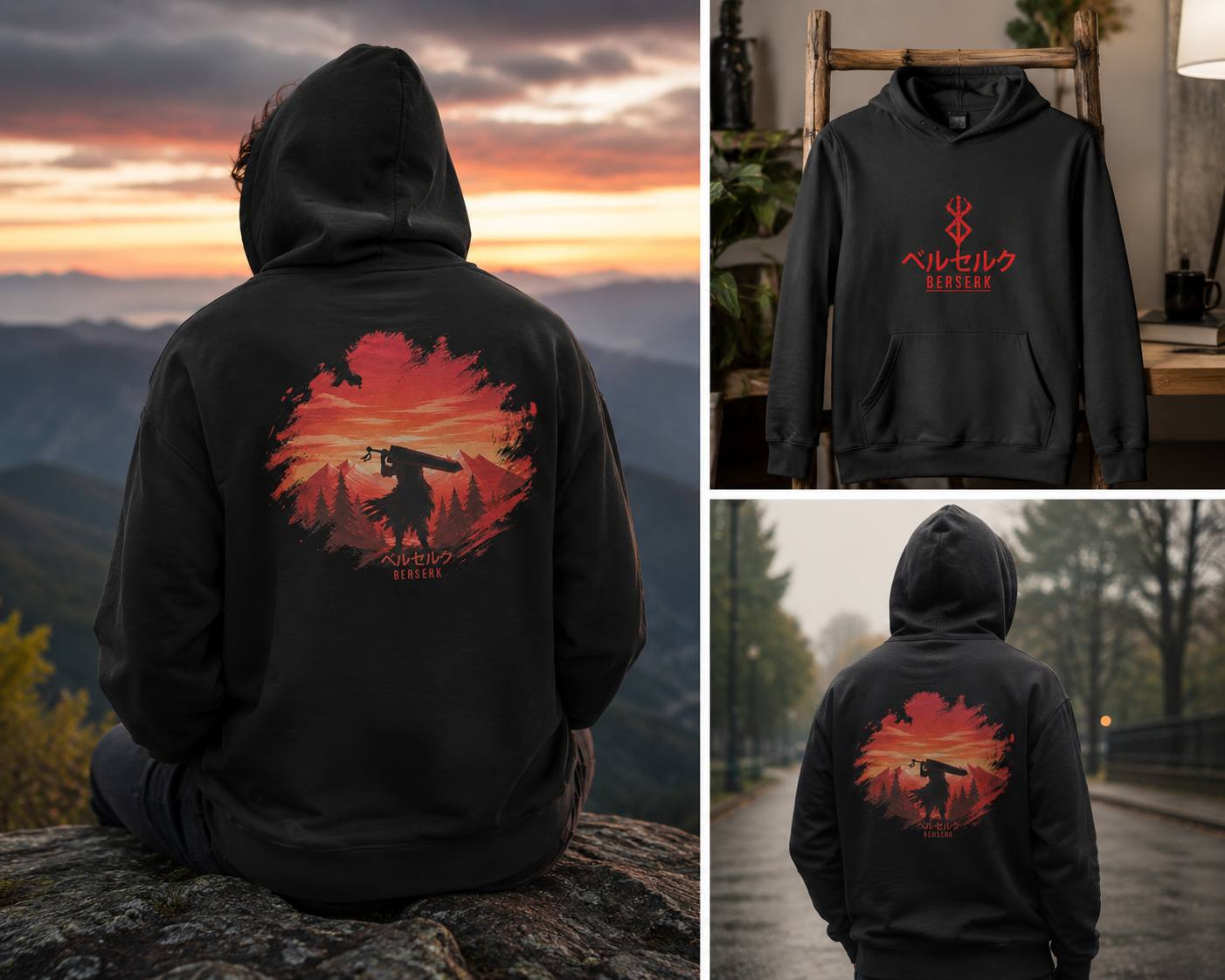 Berserk Anime Hoodie — Dark Warrior Edition